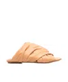 Forte Forte Leather Slides In Nude