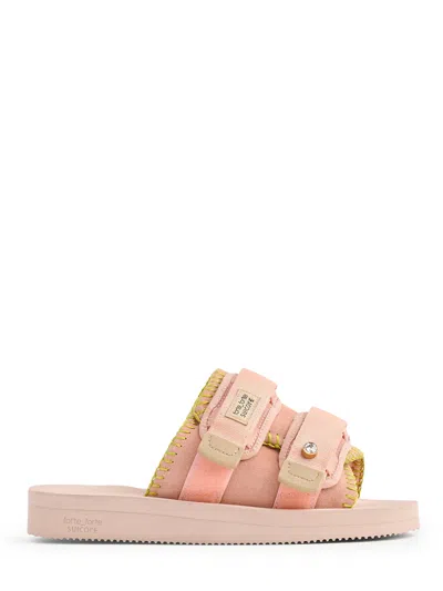 Forte Forte Crossed Strap Sandals With Padded Texture In Neutral