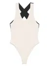 Forte Forte Crossover-strap Bodysuit In Neutrals