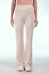 Forte Forte Crush Velvet Flared Trousers In Ivory In Neutral