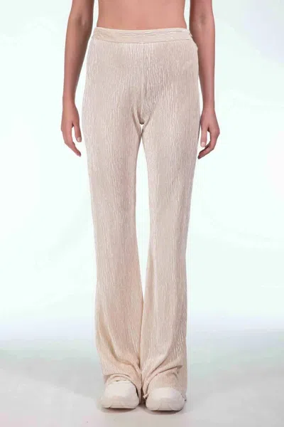 Forte Forte Crush Velvet Flared Trousers In Ivory In Neutral