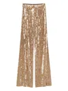 Forte Forte Iridescent Stretch Velvet High-waisted Trousers In Gold