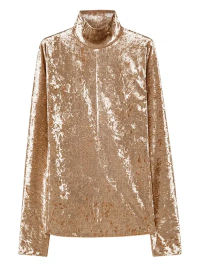 Forte Forte Women Velvet Turtle-neck Sweater In Neutral