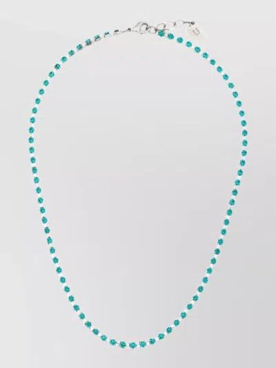 Forte Forte Crystal Choker Necklace Heart Charm Detail In Green