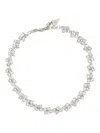 Forte Forte Chain Necklace Featuring Rectangular Crystals In Metallic