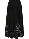 Forte Forte Crystal-embellished Flared Midi Skirt In Black