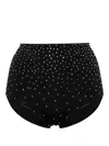 Forte Forte Crystal-embellished High-waisted Bikini Bottoms In Black