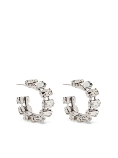 Forte Forte Crystal-embellished Hoop Earrings In Grey