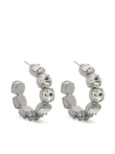 Forte Forte Crystal-embellished Hoop Earrings In Silver