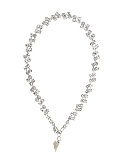 Pre-owned Forte Forte Crystal-embellished Necklace In Silver