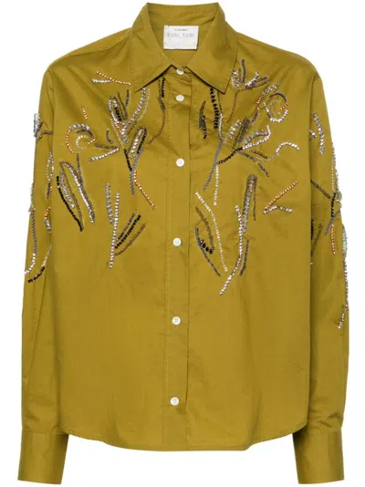 Forte Forte Crystal-embellished Poplin Shirt In Multicolor