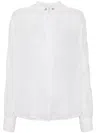 Shop Forte Forte Crystal-embellished Semi-sheer Shirt In White