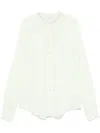 Forte Forte Granddadcollar Shirt In Voile In Green