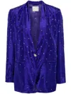 Forte Forte Crystal-embellished Silk Blazer In Purple