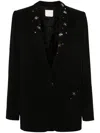 Forte Forte Crystal-embellished Single-breasted Blazer In Black