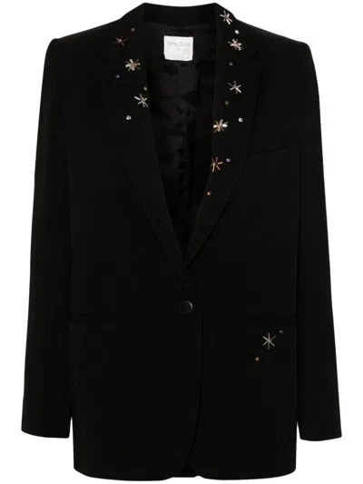 Forte Forte Crystal-embellished Single-breasted Blazer In Black