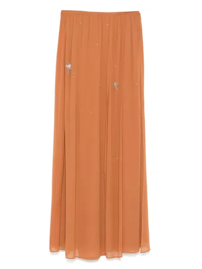 Forte Forte Crystal-embellished Skirt In Orange