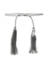 Forte Forte Crystal-embellished Tassel Belt In Gray