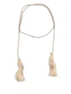 Forte Forte Crystal-embellished Tassel-detail Belt In Neutral