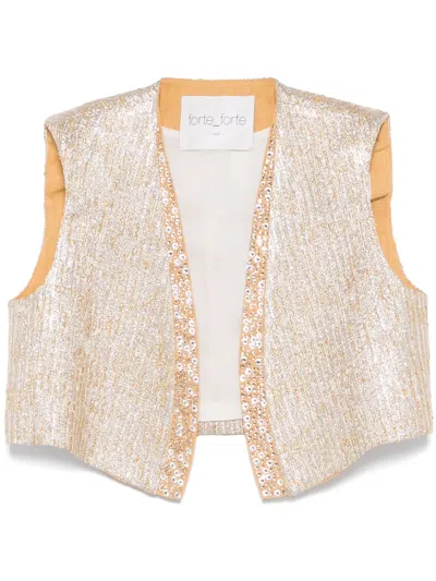 Forte Forte Forte_forte Lurex Vest In Gold