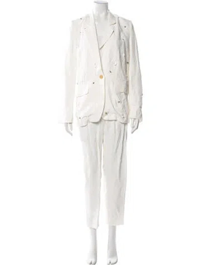 Pre-owned Forte Forte Crystal Embellishments Pant Set In Neutrals