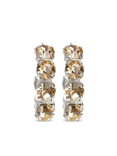 Forte Forte Crystal Hoop Earrings In Silver