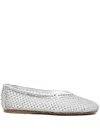 Forte Forte Crystal-mesh Ballet Flats In Silver