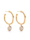 Forte Forte Forte_forte Hoop Erarrings With Strass Pendent Accessories In Gold