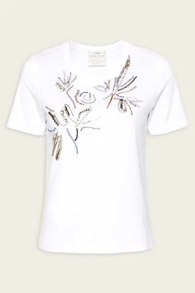 Forte Forte Crystal Rose Cotton Jersey T-shirt In Blanco In Black