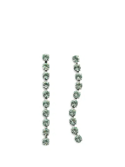Forte Forte Crystal-detailing Dangling Earrings In Green