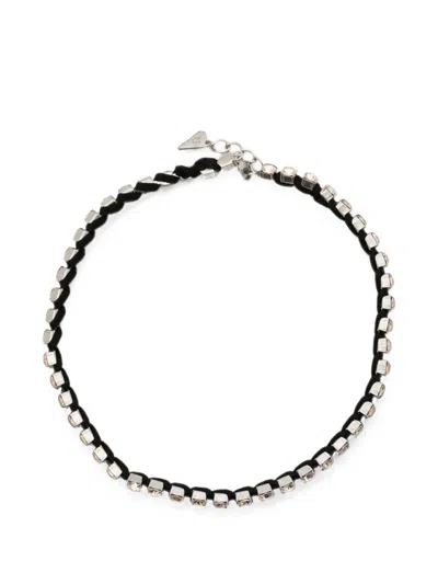 Forte Forte Crystal-embellished Braided Choker In Black
