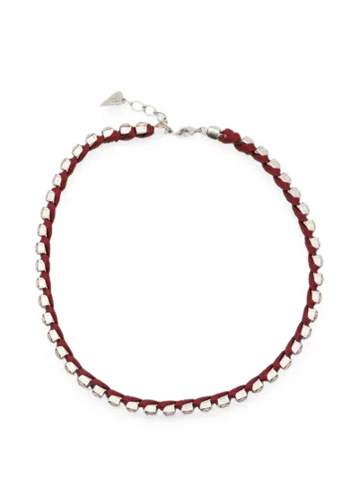 Forte Forte Crystal-embellished Braided Necklace In Red
