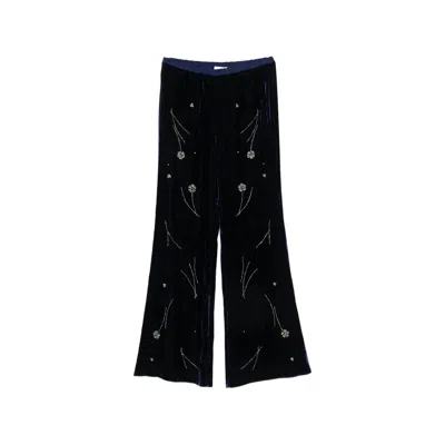 Forte Forte Crystal-embellished Palazzo Pants In Blue