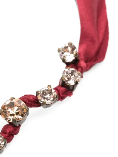 Forte Forte Crystal-embellished Self-tie Necklace In Gold