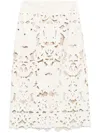 Forte Forte Cut-out Midi Skirt With Floral Pattern In Beige