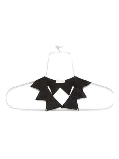Forte Forte Sheer Fabric Scarf Pointed Design In Black