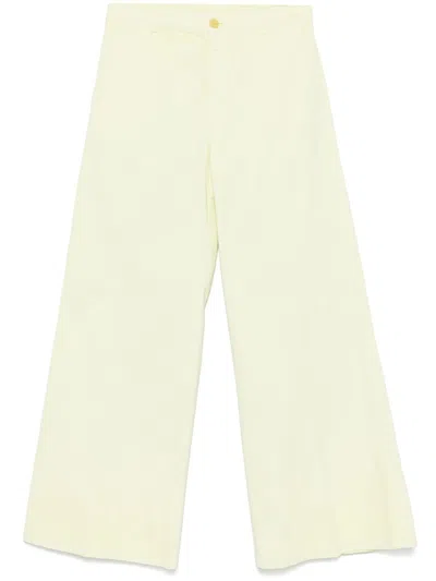 Forte Forte Daffodil Peached Cotton Twill Pants In Yellow