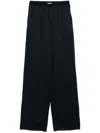 Forte Forte Dark Blue Straight Leg Trousers In Black