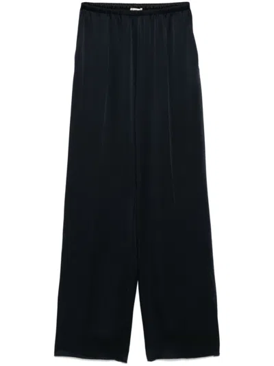 Forte Forte Dark Blue Straight Leg Trousers In Black
