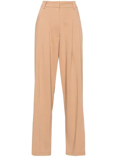 Forte Forte Dart-detailed Tapered Trousers In Neutrals