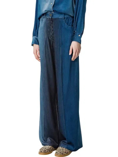 Forte Forte Degradé Denim Velvet Pants In Delavé In Blue