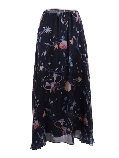 Forte Forte Deliverance Chiffon Printed Midi Skirt In Black