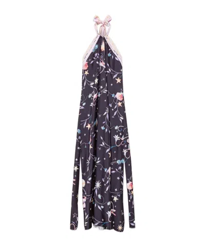 Forte Forte Deliverance Print Long Elegant Dress In Blue