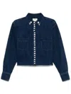 Forte Forte Cotton Denim Calvary Cropped Shirt In Blue