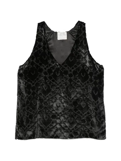Forte Forte Devoré-effect Sleeveless Top In Black