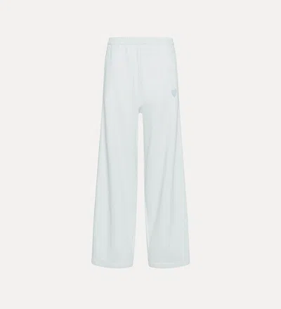 Forte Forte Diagonal Cotton Fleece Twisted Pant In Blue