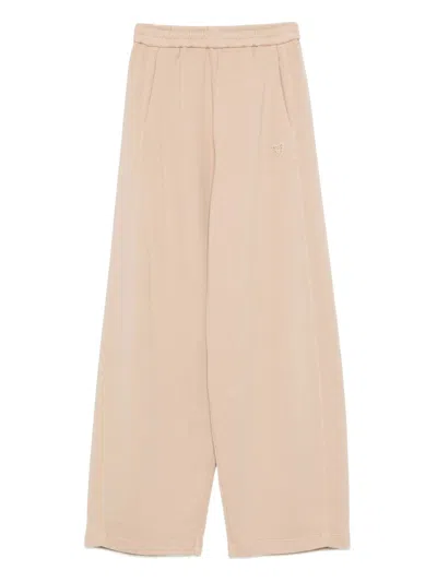 Forte Forte Diagonal Cotton Fleece Twisted Pants In Pink
