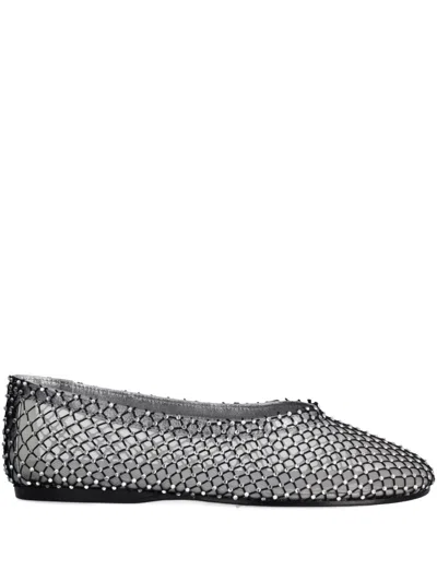 Forte Forte Strass Mesh Anckle Ballerina In Nero In Black