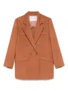 Forte Forte Double-breasted Blazer In Brown
