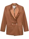 Forte Forte Double-breasted Blazer In Brown